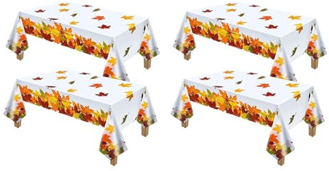 Piuusngy 8X Erntedankfest Herbst Blatt Tisch Decke Herbst Ahorn Blatt Tisch Decke wasserdichte Rechteckige Plastik Tisch Decke
