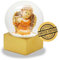 Schneekugel Nostalgie Engel mit Harfe terrakotta auf Sockel quadratisch Gold | Pure-Line | Schüttelkugel | H: 12 cm B: 10 cm | 20206