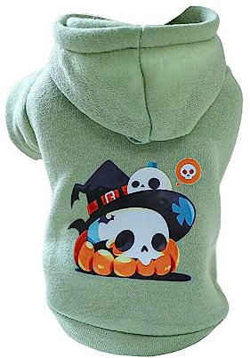 Hrtyvhin Hübscher Hundemantel für große Hunde, Halloween-Hoodie für Haustiere, Hund, Frühlingsmantel, Totenkopf, zweibeiniger Pullover