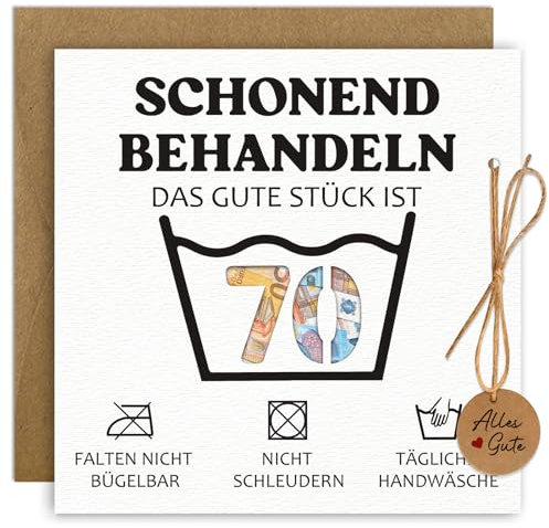 BOYATONG Geburtstagskarte 70 Geldgeschenke Verpackung mit Umschlägen, Lustig Geschenke zum 70 Geburtstag Frau Mann, Geldgeschenke Geburtstag 70, Schonend Behandeln Geschenk 70 Geburtstag Mann Frau
