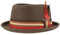 Breiter Filzhut Trilby Hut mit Rips-Garnitur Dunkelbraun