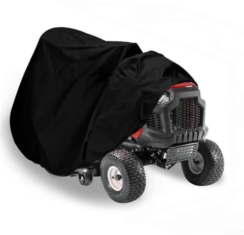 HpLive Abdeckung für Aufsitzmäher, 210D Oxford Cloth Wasserdichte Traktorabdeckung, 182x117x137cm, Schwarz