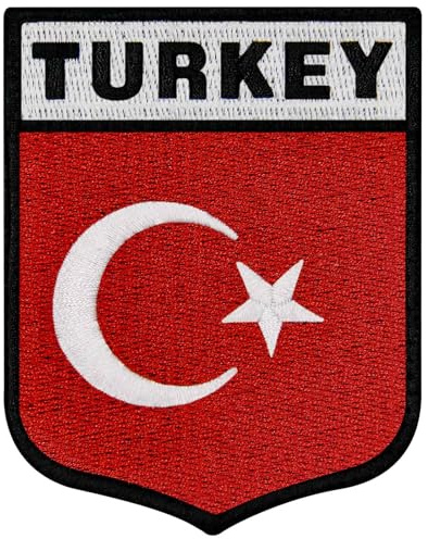 EmbTao Nationale Schildflagge der Türkei Bestickter Aufnäher mit Haken- und Flauschbänder