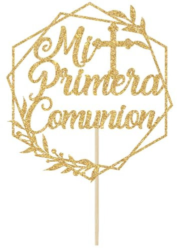 Decoracion Tarta Comunion, Topper mi Primera Comunion, Decoracion Tarta Bautizo, Cake Topper Comunion, para la Decoracion de Bautizos, Primeras Comuniones, Cumpleaños (B)