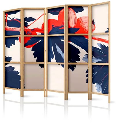 framed concept – paravent en Bois 5 Panneaux 225 x 172 cm, Style Oriental, cloison décorative intérieure