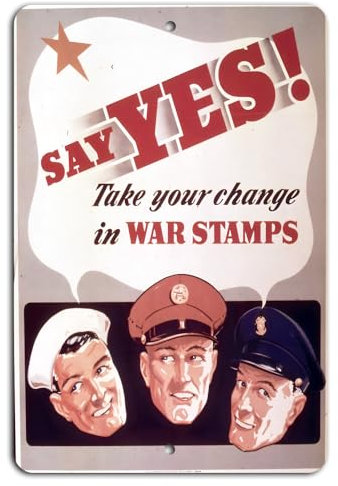 Sag JA! Investiere in Kriegsmarken für den Sieg blechschilder retro mit sprüchen vintage home deko 12x8 inch/30x20cm