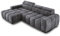 DomiMeble Ecksofa Bull 285x168x77/97 cm, Linke Seite Mit Schlaffunktion, Elektrisch Ausziehbarer Sitzfläche, Verstellbaren Kopfstützen, Dunklen Buchenholzfüßen, Hydrophobem Eden-Bezugstoff - Graphit