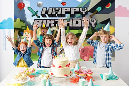Geburtstag Hintergrund Deko,Geburtstag Deko Banner 150x100cm,Fotografie Hintergrund Stoff,Foto Fotografie Requisiten,Dekorationen für Gaming Thema,Party Dekoration Requisiten