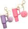 Bekecidi 2PCS Mini Backpack Keyring Adorable Fuzzy Ball Design Keychain Stanley Cup Accessories, Cute Mini Cup Keychain for Bags, Purses, and Luggage(Pink and Purple)