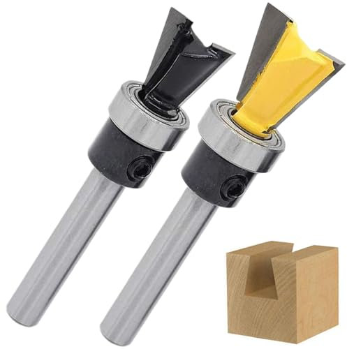 2 Pieces Dovetail Joint Bearing Router Bit Set, 1/4 Inch Shank Dovetail Jig Bits Woodworking Milling Cutter Tools for Furniture Building Cabinet Making-Cutting Diameter 1/2'' 5/8''