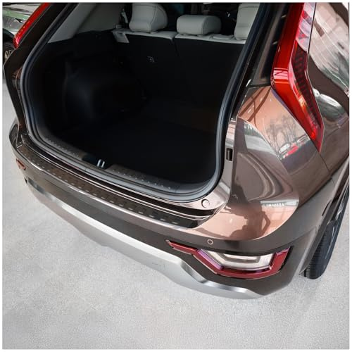 teileplus24 Ladekantenschutz passend für Kia NIRO 2 2022- | Schwarz Pulverbeschichtet Aluminium Passgenau vorinstalliertes Montageband Reinigungstuch Rostfrei