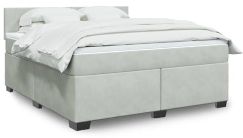 Qnhdfrt Boxspringbett 180x200 cm Samtstoff Himmelbett mit Taschenfederkern Matratze und Kopfteil für Schlafzimmer Gästezimmer