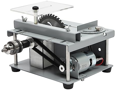 Tischkreissäge Tischsäge,96W Mini 7-Gänge Tischsäge 10000rpm 110mm Holzbearbeitung Bank Säge,0-90° Verstellbar DIY Schneidwerkzeug Schnitttiefe 3.5cm,220V