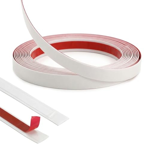 Zierleisten Selbstklebend - 10M x 2cm PVC Fenstersprossen Selbstklebend, Fensterleiste Flachprofil Selbstklebends Kantenschutz Leisten, Flexible Zierleiste Abdeckleiste für Türen Wände Fenster Böden