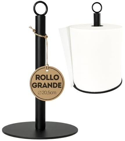 Porta Scottex Cucina e Porta Rotolo Industriale, Portarotolo per Rotoloni di Carta Grandi 20,5 cm, Supporto da Appoggio per Piano di Lavoro, Dispenser Carta Cucina Robusto, Portascottex