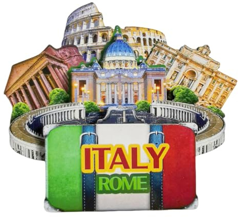 Imán de madera 3D para nevera de Roma, Italia, regalo turístico, decoración del hogar y la cocina