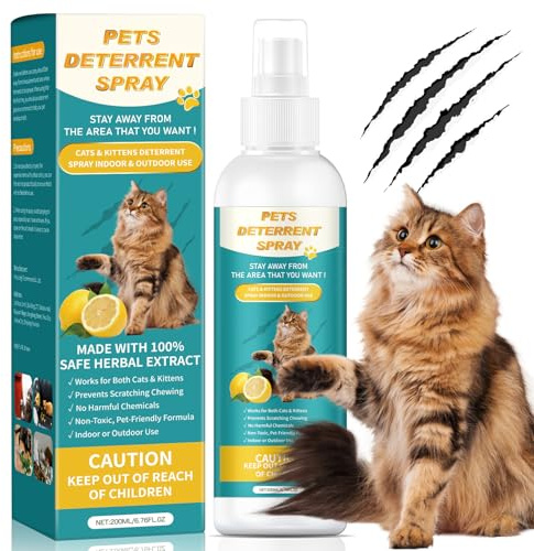 Boxmom Cat Deterrent Spray 200ML – Natural & Safe for Indoor & Outdoor Use, No Trace Formula to Protect Furniture & Garden – Essential for Cats Educational - Upgrade Formula 2