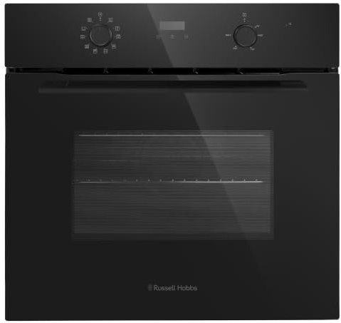 Russell Hobbs Built-in Multifunctional Electric Fan-Assisted Oven 70L in Black with 10 Functions, Double-Glazed Door, A Energy Rating, Grill Function, LED Clock & Timer, Easy-Clean Interior, RHEO7011B