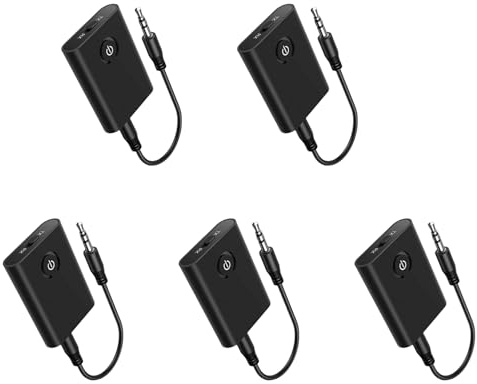 5X Bluetooth 5.3 Adapter for Airplane to 2 Wireless Headphones, 3.5mm Jack in-Flight Bluetooth Transmitter Receiver