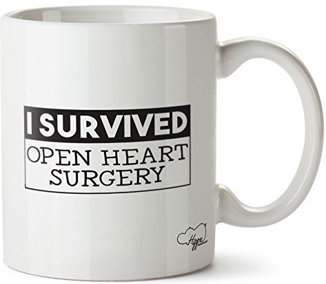 Hippowarehouse I Survived Open Heart Surgery Printed Mug Cup Ceramic 10oz