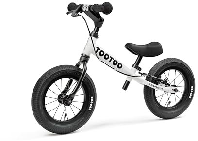 Yedoo TooToo - Laufrad für Kinder ab 1,5 Jahre, ab 85 cm Körperhöhe, mit Luftreifen 12/12 - für Mädchen und Jungen, Höhenverstellbar mit Bremse und Reflexelementen, Zertifiziert, weiß