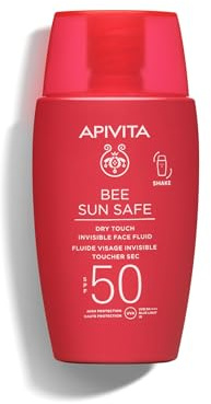 Apivita Bee Sun Safe Dry Touch Invisible Face Fluid SPF 50 50ml - Ein nicht fettender Sonnenschutz mit Propolis, Meeresalgen & Hyaluronsäure - UV-Schutz, IR- & Blaulichtschutz - nicht komedogen