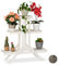 Relaxdays Fioriera a Scala in Legno, Portafiori a 3 Ripiani, per Piante, HLP: 83 x 83 x 25 cm ca., Bianco