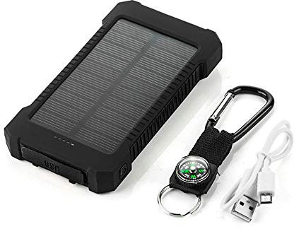 Batteria Esterna Solare per Motorola One Vision Smartphone Tablet Caricatore Universale Power Bank 4000 mAh 2 Porte USB