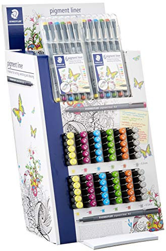 STAEDTLER 308S2CA120ST Fineliner Pigment Liner Display mit 120 verschiedenen Farben und Breiten