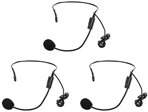 Mikrofon Headset, 3 Teiliger 3.5 Mm Schraubstecker Kabelkondensator Anti Noise Mikrofon Headset Mikrofon Sprachverst?rker F¨¹r Konferenz/B¨¹hne/Unterricht/F¨¹hrung/Tourismus