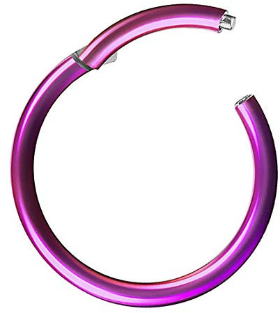 Piercing Ring Segmentring Clicker Scharnier Septum Tragus Helix Ohr Nase Lippe Nasenring Nasenpiercing Lippenpiercing Dünn Lila 0,8mm x 10mm