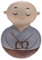 BESPORTBLE Stehaufmännchen Holz Mönch Figuren Kinder Baby Spielzeug Zuhause Büro Desktop Dekoration Weihnachten Festival Geburtstag Geschenk Grau Augen Geschlossen