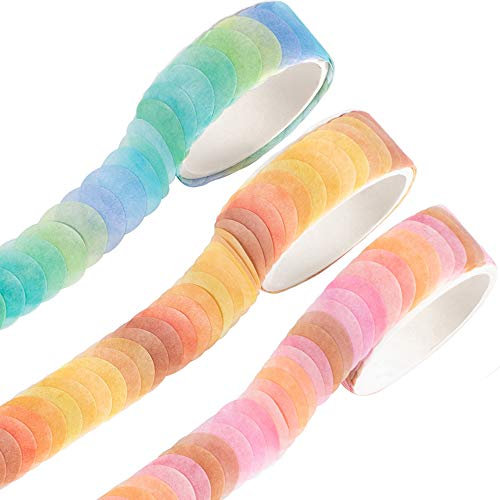 YUBBAEX Früchte Süßigkeiten 9/16 Punkt Washi Tape Set Runde Aufkleber 300 Punkte von 3 Rollen für Scrapbooking DIY Handwerk (Sommer Frucht)