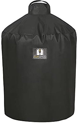 SUPJOYES Extra Large Big Green Egg Cover, Heavy Duty Waterproof Grill Cover, Fits 26 Diameter with Fold Down Side Tables, 42 High
