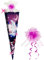 alles-meine.de GmbH mit 3-D Effekt - Glitzer ! Schultüte - Einhorn - Unicorn - Pferde - 85 cm - eckig - incl. Schleife - Tüll Abschluß - Zuckertüte - mit/ohne Kunststof..