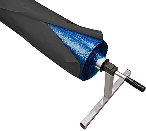 Herbests Pool-Aufroller Abdeckung Schwimmbadrolle Abdeckplane Mit Klettverschluss Kordelzug Wasserdicht Staubdicht Schutzhülle für Pool-Planen Aufrollsystem Poolabdeckungen Aufrollvorrichtung 550x96cm