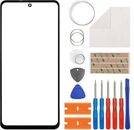 Duotipa Cristal frontal de reparación compatible con Xiaomi Redmi Note 9 Pro, M2003J6B2G de 6,67 pulgadas + herramientas (sin pantalla ni digitalizador táctil).