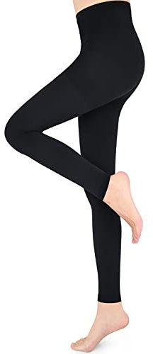 Kompressionsstrumpfhose für Damen & Herren, fußlose Kompressionsstrümpfe, 20-30 mmHg Unterstützung, Schwarz