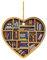 Book Lovers Heart Acrylic Tree Ornament Gift for Her Librarian, Reading Vintage Book Christmas Ornament, Suitable for Halloween, Thanksgiving, Christmas