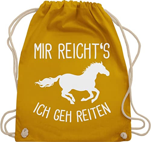 Turnbeutel Rucksack - Taschen - Mir reichts ich geh Reiten I Geschenk Pferde I Pferdemädchen I Pferdeliebhaber - Unisize - Senfgelb - pferdegeschenk stalltasche pferd pferdespruch gehe beutel