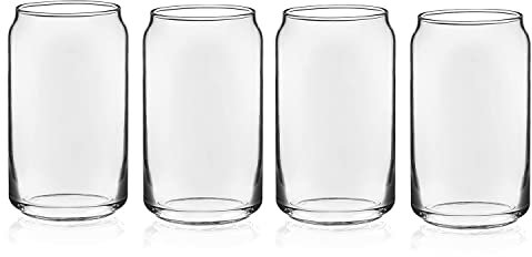 Ganekihedy Klassisch Dosen Glas, 4-Teiliges Set Aus Cola Glas, Transparenter Dosen Trinken Wasser Becher