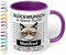 True Statements Abschiedsgeschenk für Kollegen: Keramik-Tasse personalisiert „Glückwunsch zu deiner Flucht!“ - 330ml - Katzen-Motiv - lustiger Kaffeebecher | Geschenk Abschied neuer Job (Violett)
