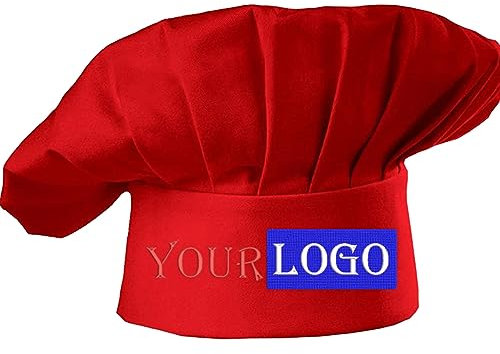 haoduanduan Gorra de cocina con texto personalizado, gorra de cocina cómoda y transpirable para hombres y mujeres, gorras de trabajo ajustables, talla única, rosso, M-XXL