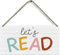 huester Leseschild Holzschild Leseecke Dekor Leseecke Dekor Lesen Schilder für Klassenzimmer, Boho Klassenzimmer Home Library Decor, Let's Read Schild Wandbehang Dekor, 30,5 x 15,2 cm