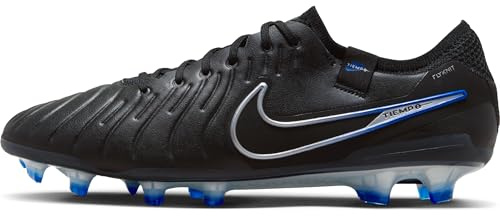 NIKE Men's Legend 10 Elite Fg Low, Black Chrome Hyper Royal, 7.5 UK