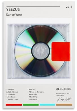 TANZEM Yeezus-Poster, Motiv: Kanye West, Albumcover, Poster, dekorative Malerei, Leinwand, Wandposter und Kunstdruck, moderne Familienschlafzimmer-Dekoration, Poster, 30 x 45 cm