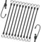 Graplan 10 Stück Spanngummi mit Haken 40 cm Expander mit Haken, Extra Stark Spanngurte, Elastische Gepäckspanner, Gummispanner für Gepäck, Dachträger, Camping - Wetterfester