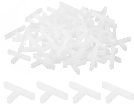 QUARKZMAN 500 Stück Wand- und Bodenfliesen Kunststoff T-Form 1,5 mm 1/16 | Abstandshalter Fliesenwerkzeuge Fliesenabstandshalter für die Installation von Keramikfliesen, weiß