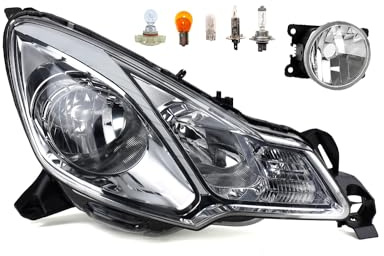 Johns, Scheinwerfer Halogen Front Haupt passend für Citroen C3 DS3 11/09- H7 H1 Rechts + Nebelscheinwerfer + Leuchtmittel