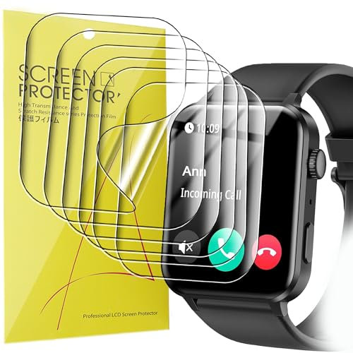 Blueshaweu 6 Pièces Protection Écran pour Blackview/IOWODO R30 Pro 1,85 Pouces Smart Watch- sans Bulles Haute Définition Qualité Supérieure Transparent Doux TPU Film Protection (6 Packs)